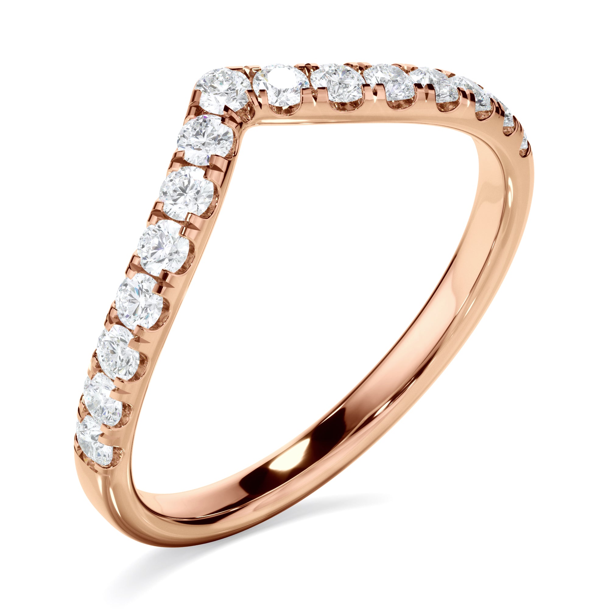 Carolina - Diamond Chevron Wedding Band