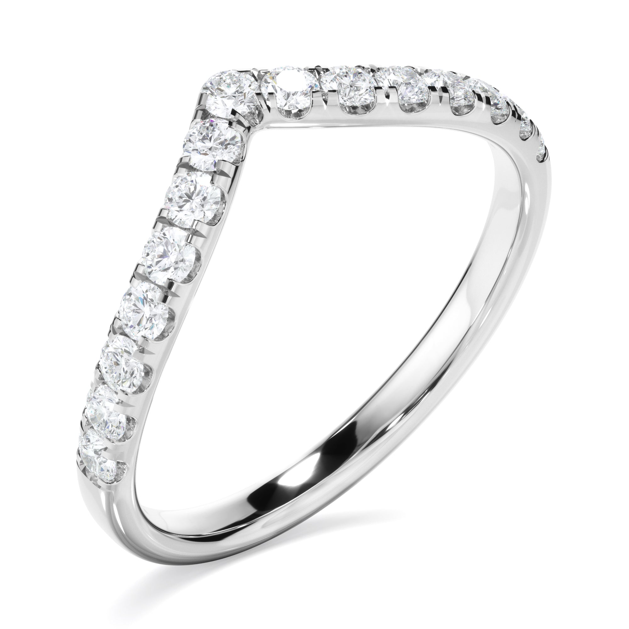 Carolina - Diamond Chevron Wedding Band