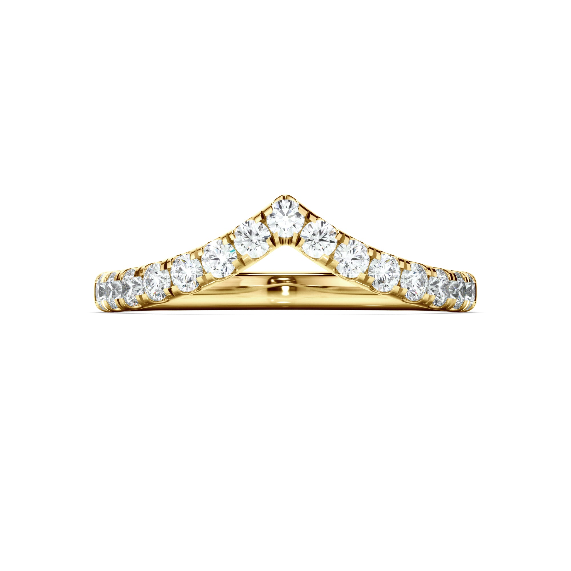 Carolina - Diamond Chevron Wedding Band