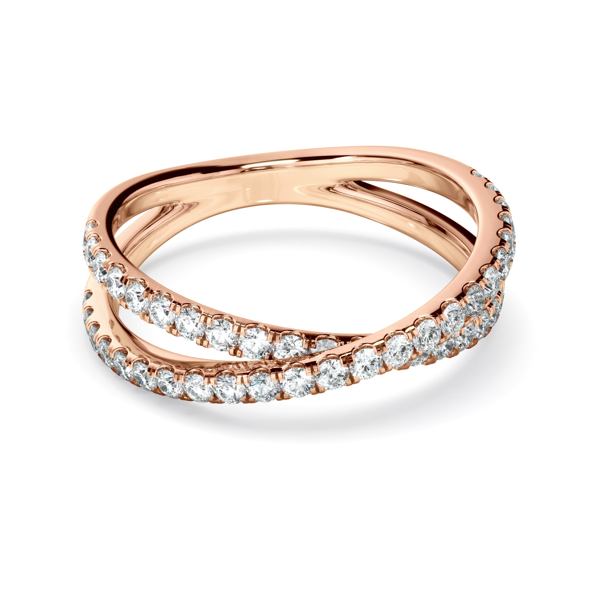 Amara - Diamond Cross Over Wedding Ring