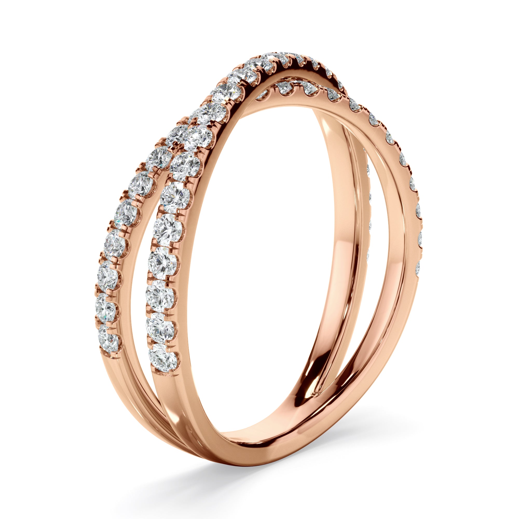 Amara - Diamond Cross Over Wedding Ring