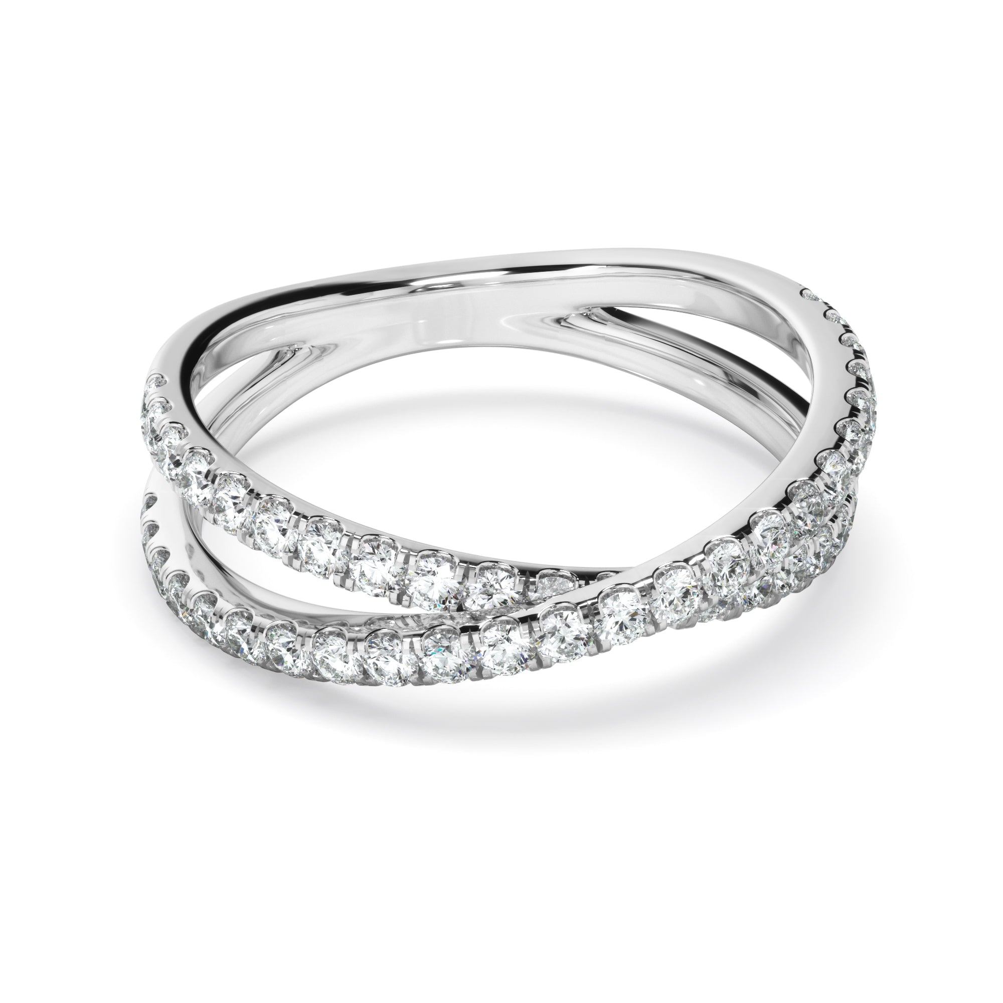 Amara - Diamond Cross Over Wedding Ring