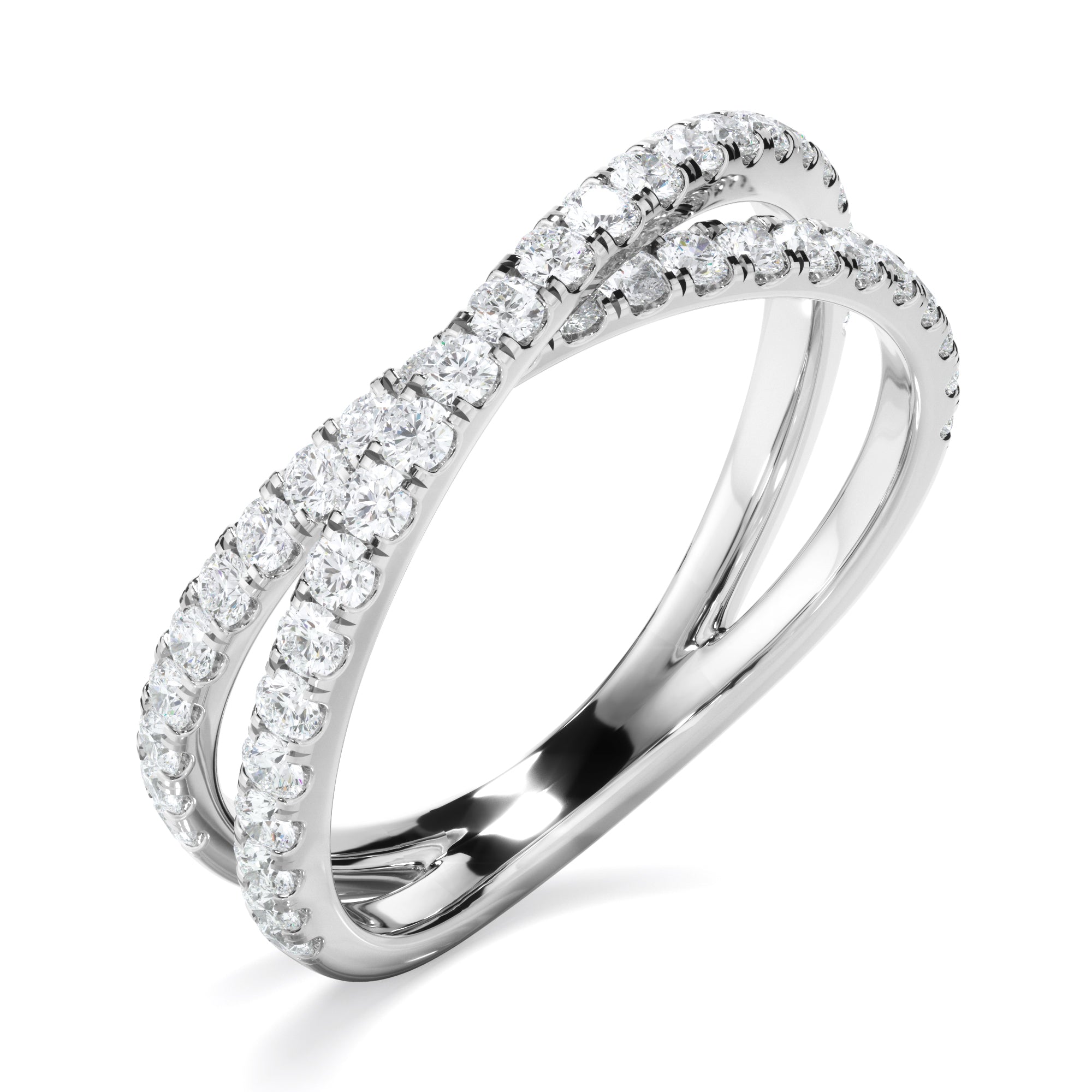 Amara - Diamond Cross Over Wedding Ring
