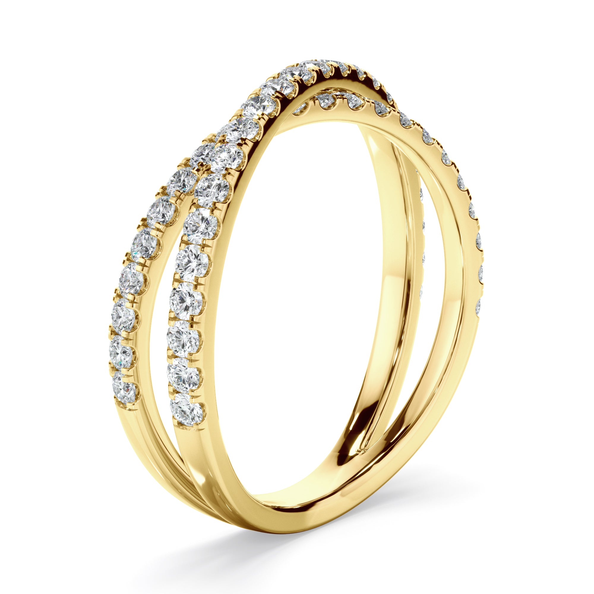 Amara - Diamond Cross Over Wedding Ring