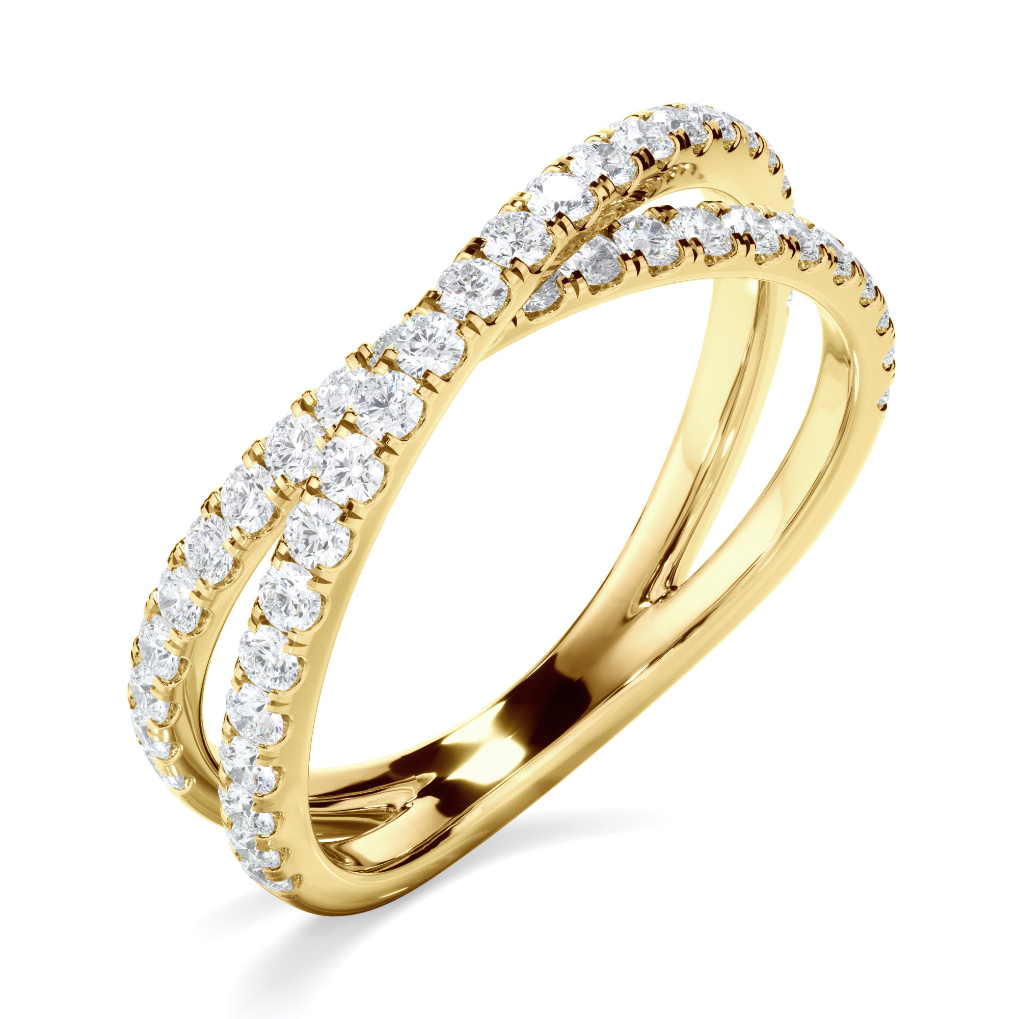 Amara - Diamond Cross Over Wedding Ring