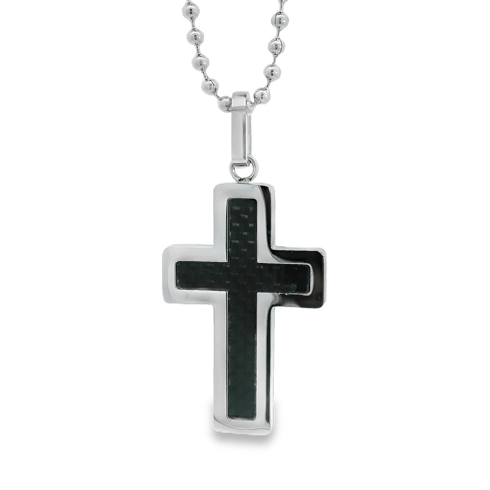 Carbon Cross Pendant & Chain