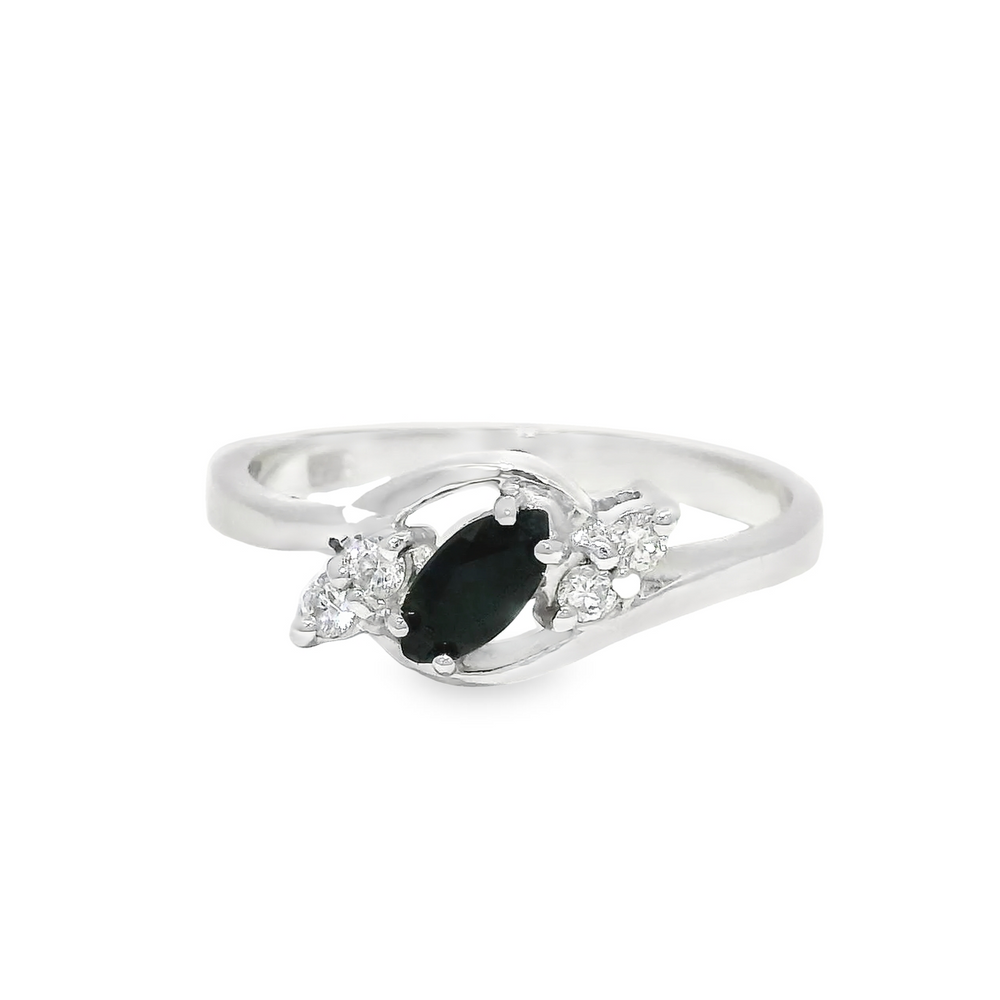 Marquise Sapphire Diamond Ring