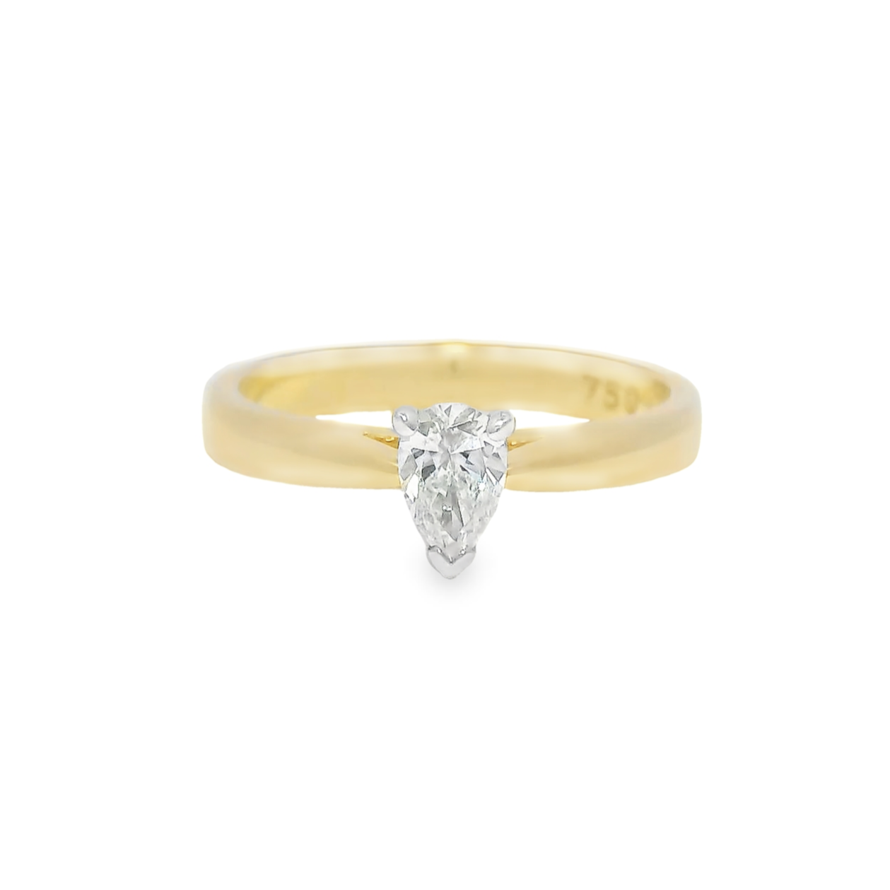 yellow gold pear cut engagement ring