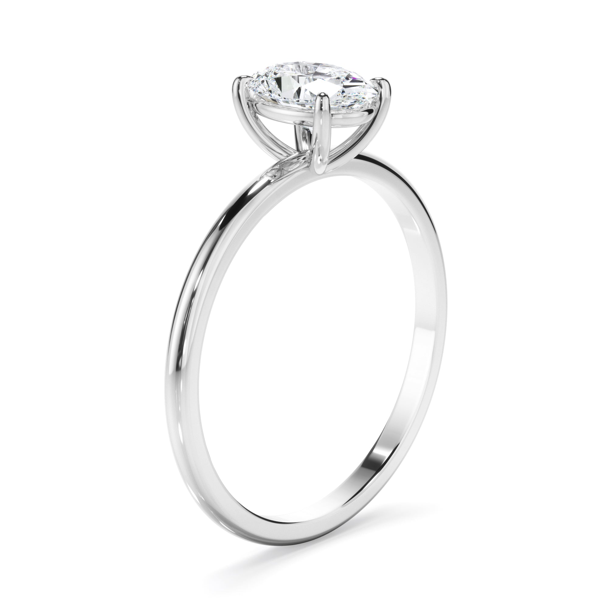 Vespera - Oval Cut Diamond Solitaire Engagement Ring