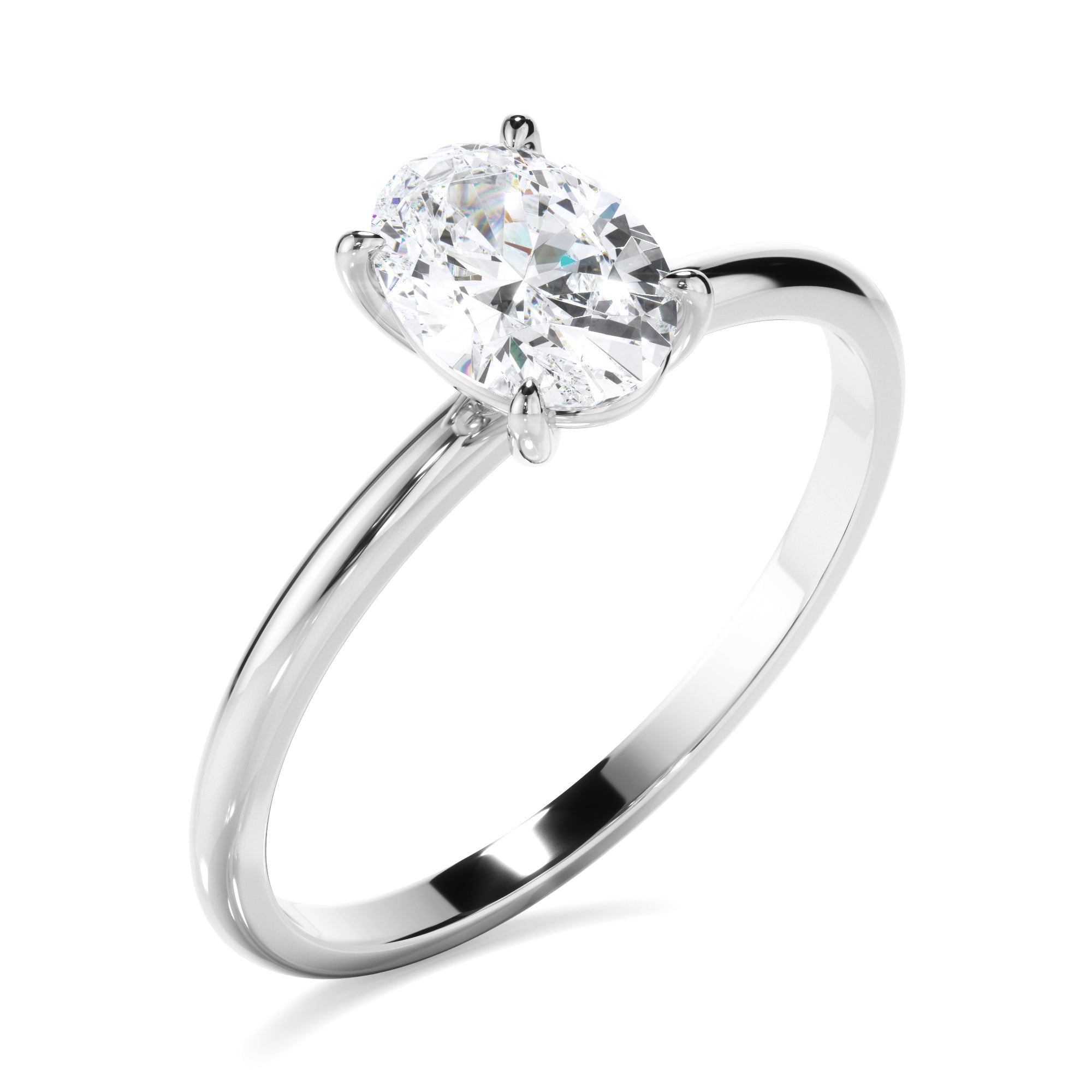 Vespera - Oval Cut Diamond Solitaire Engagement Ring