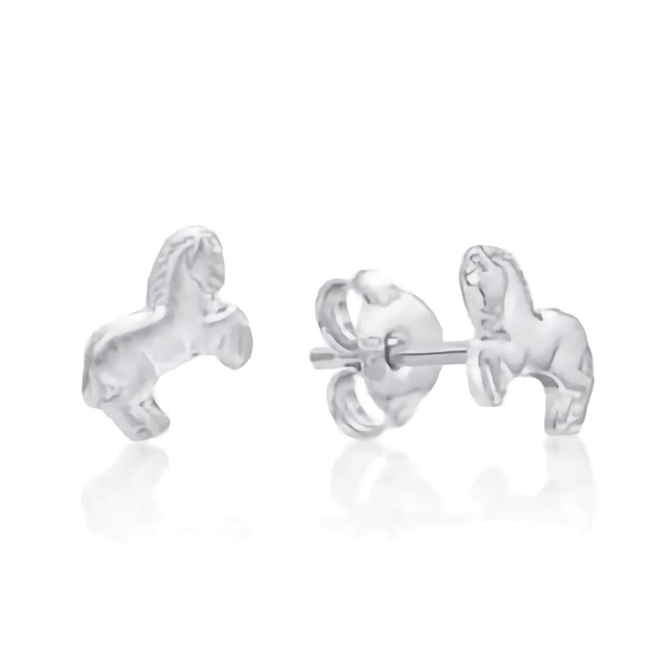 Sterling Silver Horse Stud Earrings
