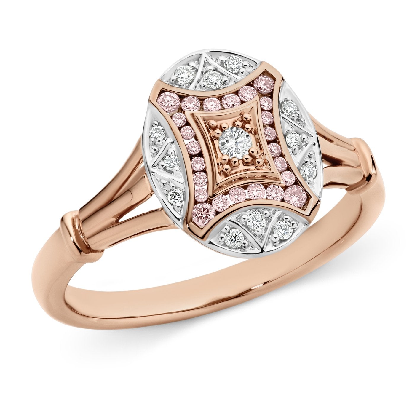 Pink Diamond Bead Ring