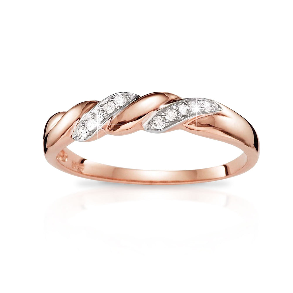 Sarai 9ct Rose Gold Twist Diamond Ring