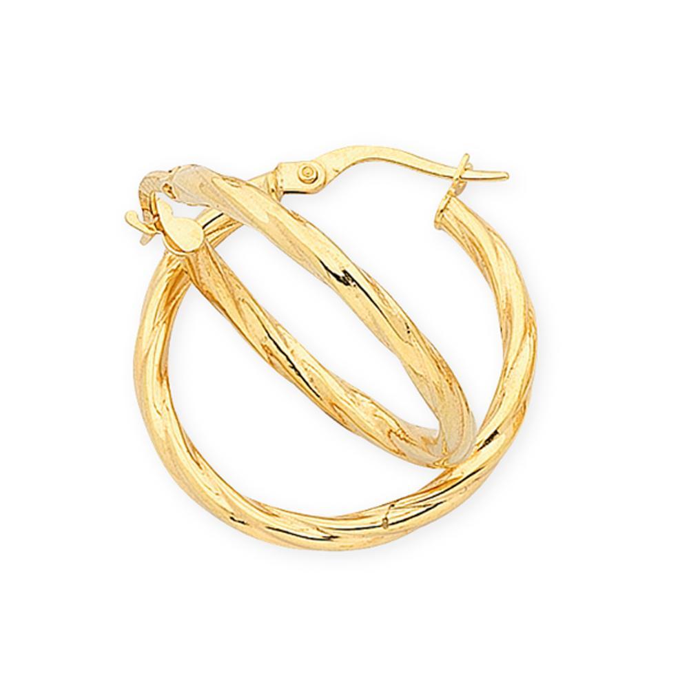 9Ct Gold Silver Filled Hoop Earrings