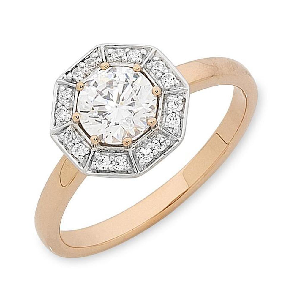 9Ct Rose Gold Cubic Zirconia Ring