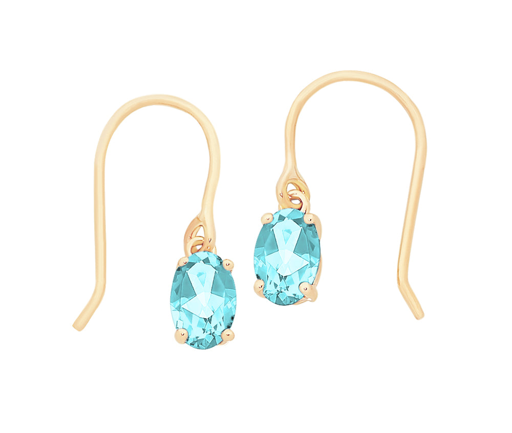 Quinn Drop Earrings (Blue Topaz)