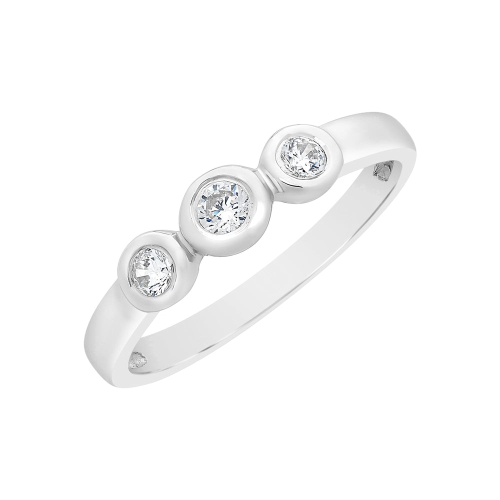 Presley Ring - Sterling Silver Trilogy Cubic Zirconia