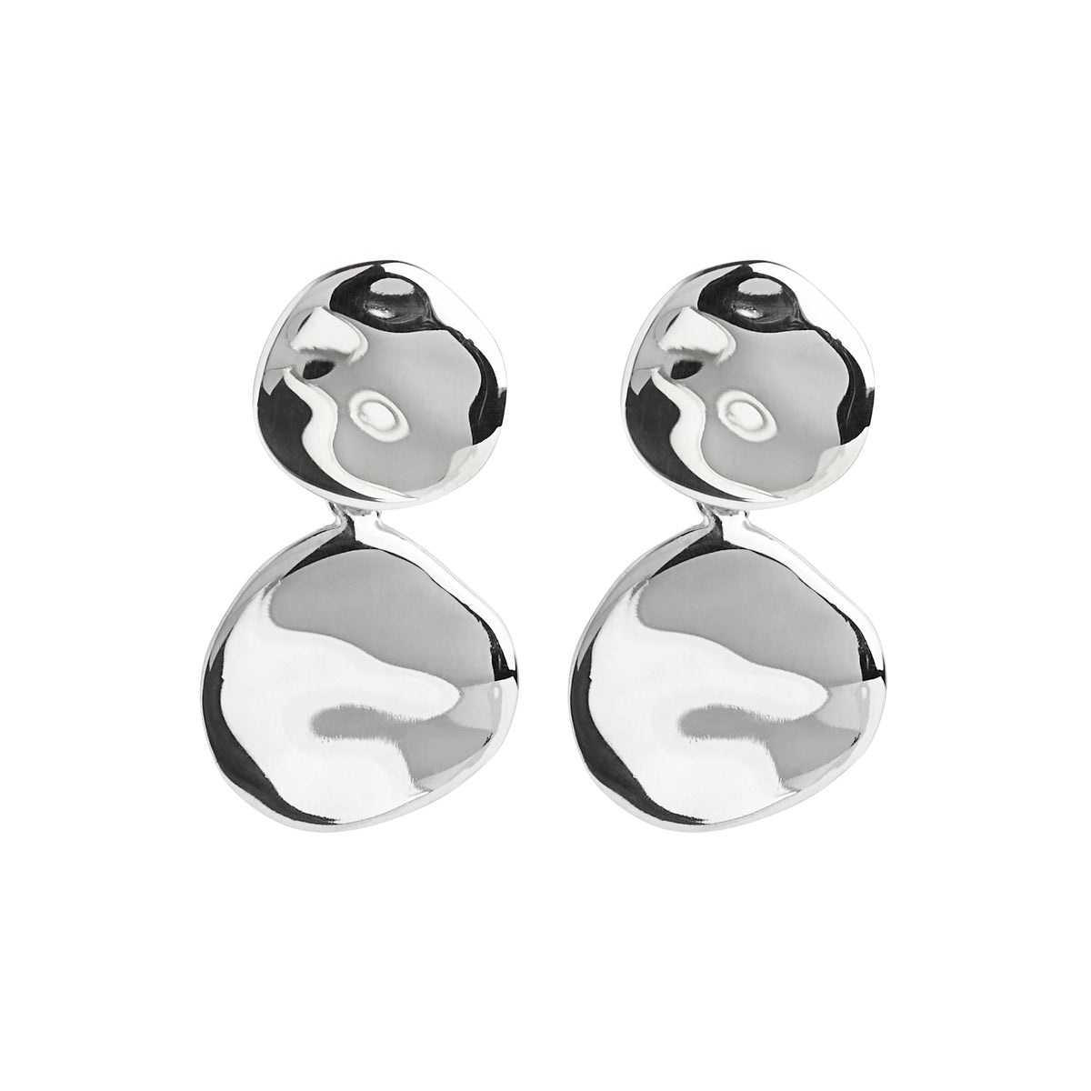 NAJO Shard Double Disk Silver Stud Earring